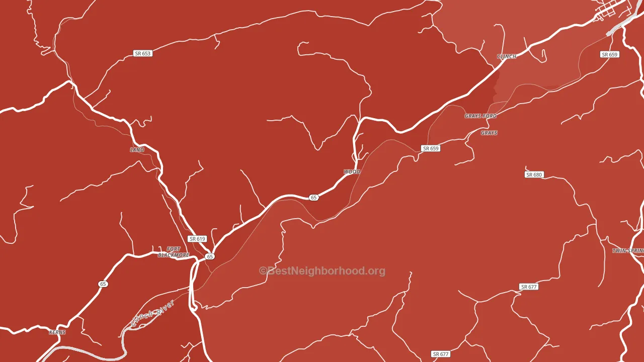 Wood, VA block-group political-lean map