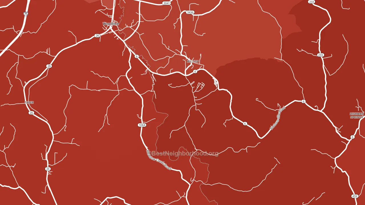 Woodbine, KY block-group political-lean map