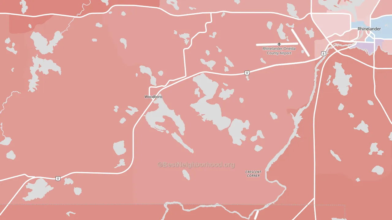 Woodboro, WI block-group political-lean map
