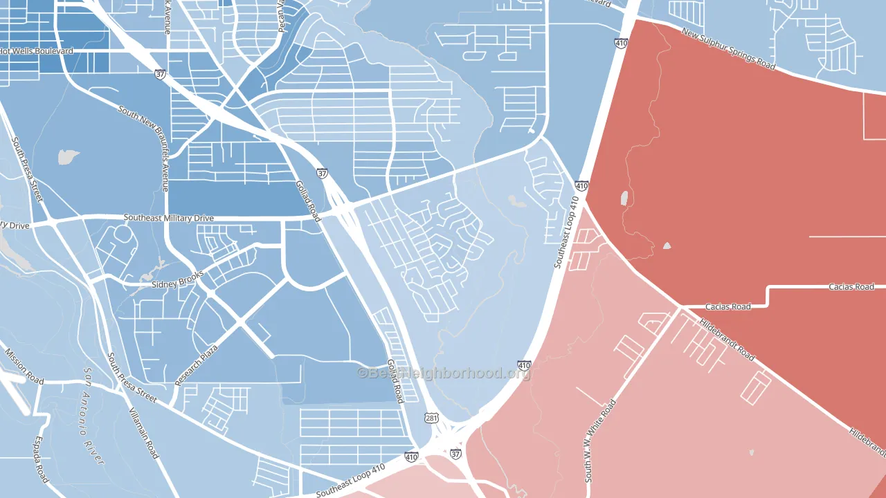 Woodbridge at Monte Viejo, San Antonio, TX block-group political-lean map