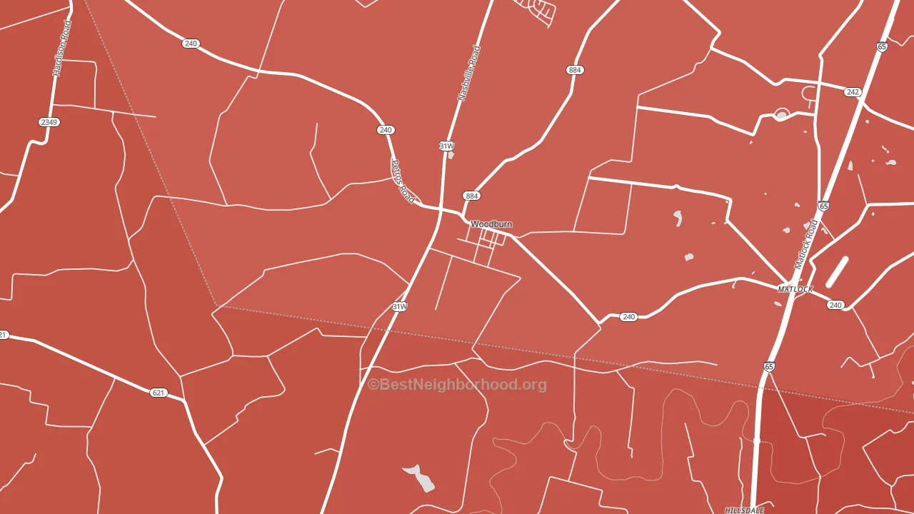 Woodburn, KY block-group political-lean map