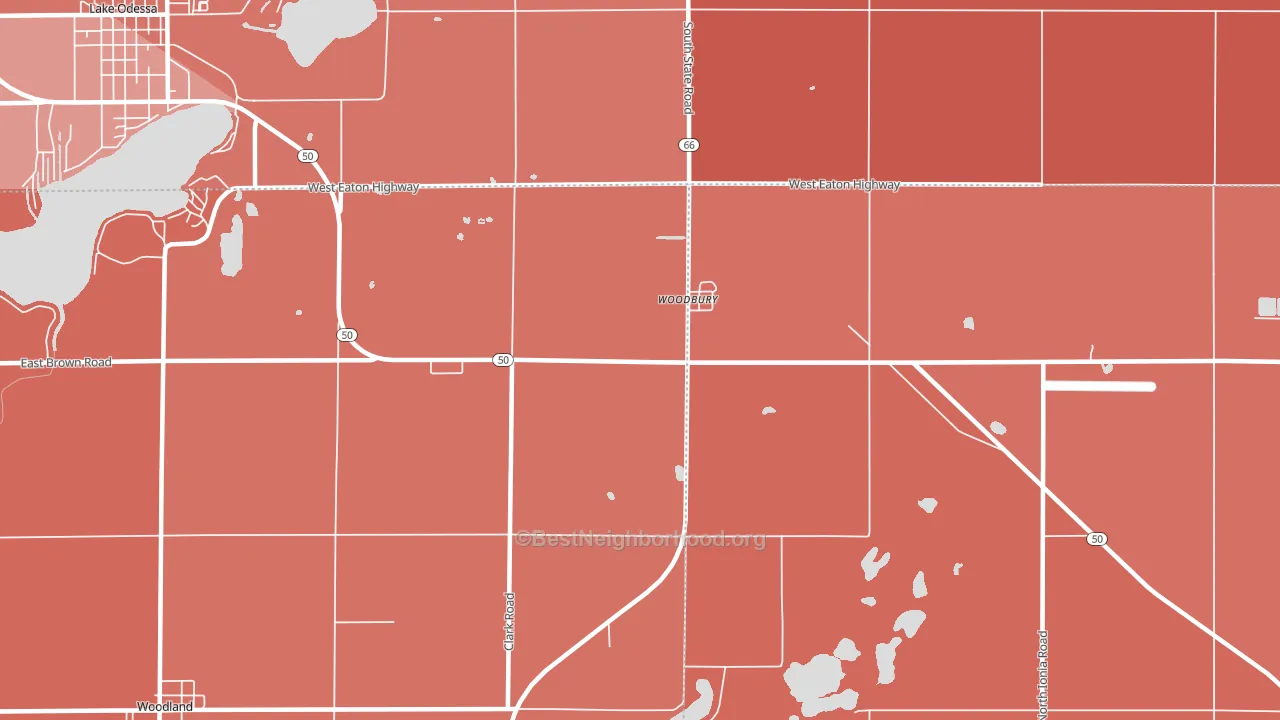 Woodbury, MI block-group political-lean map
