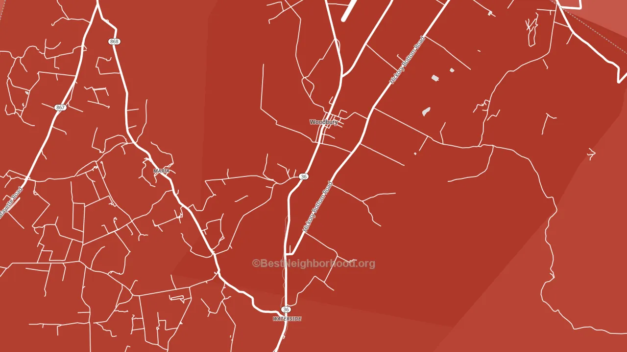 Woodbury, PA block-group political-lean map