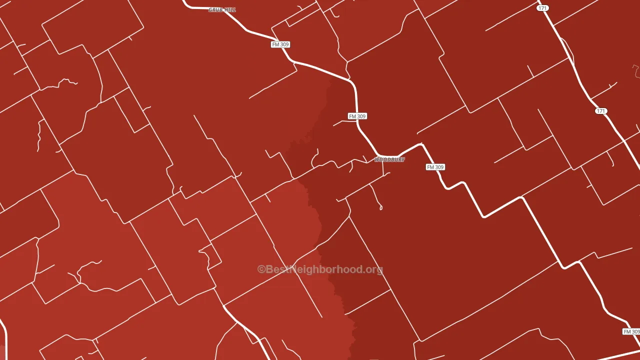 Woodbury, TX block-group political-lean map