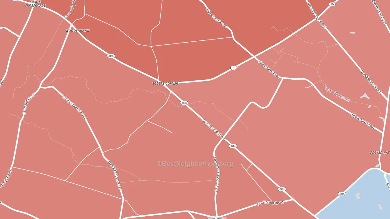Woodenhawk, DE block-group political-lean map