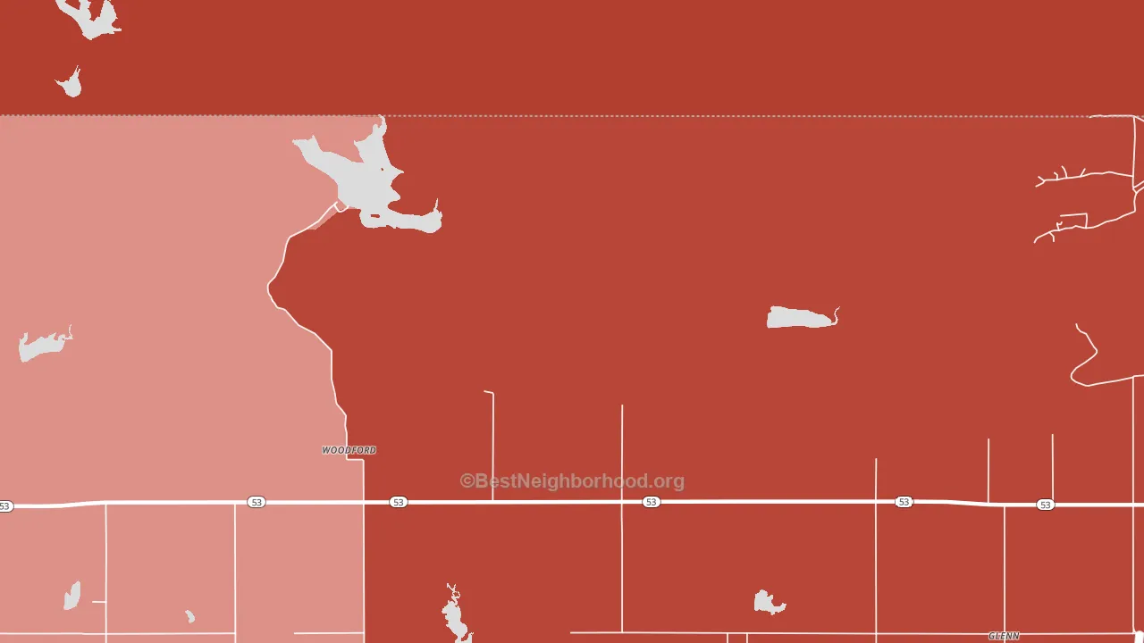 Woodford, OK block-group political-lean map