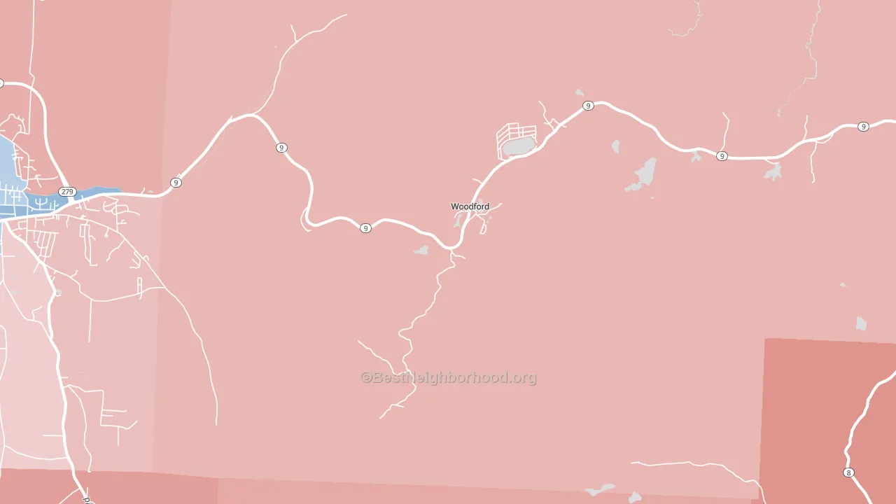 Woodford, VT block-group political-lean map