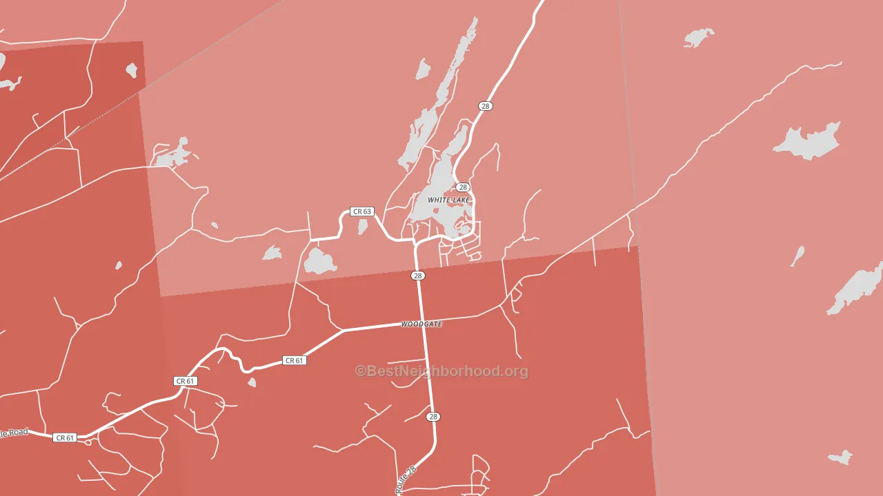 Woodgate, NY block-group political-lean map