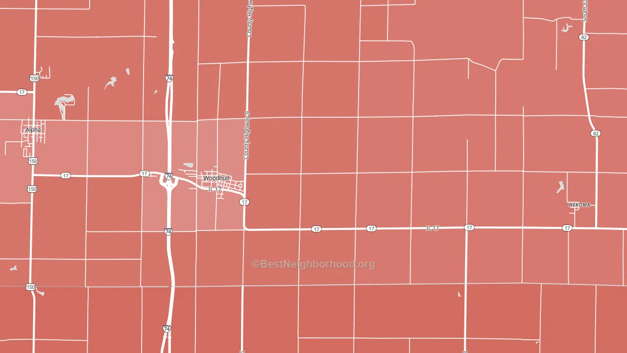 Woodhull, IL block-group political-lean map
