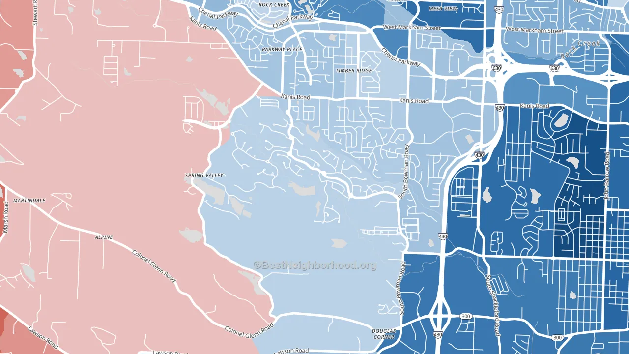 Woodland Edge, Little Rock, AR block-group political-lean map
