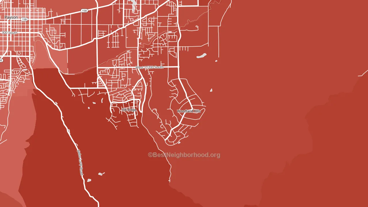 Woodland Hills, UT block-group political-lean map
