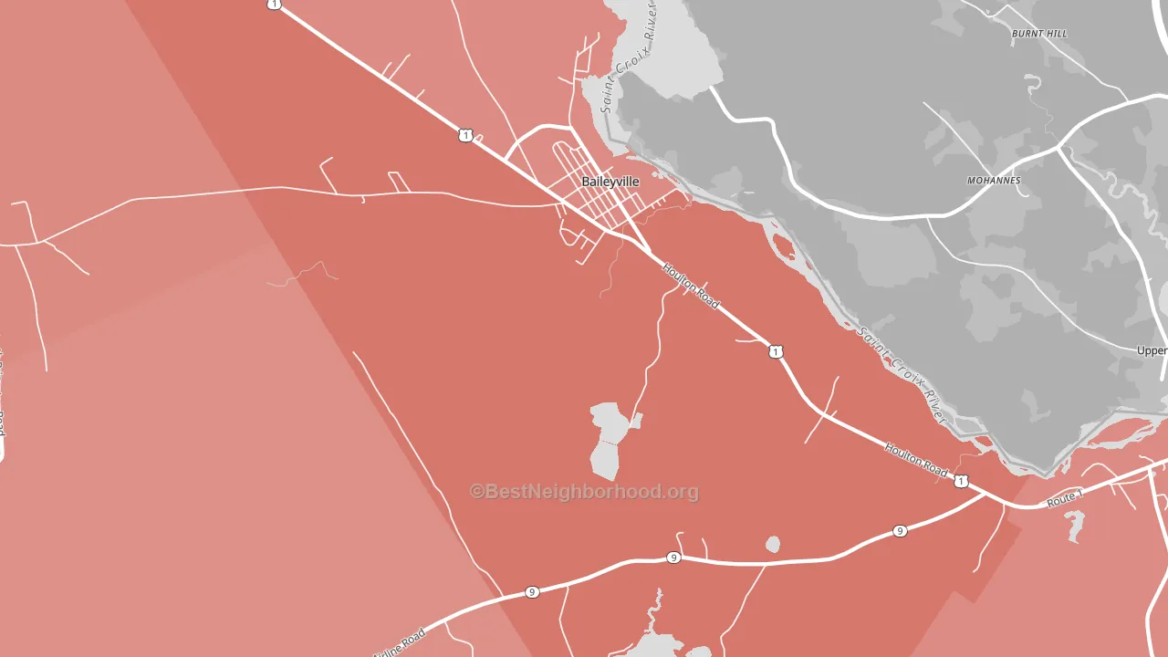 Woodland, ME block-group political-lean map