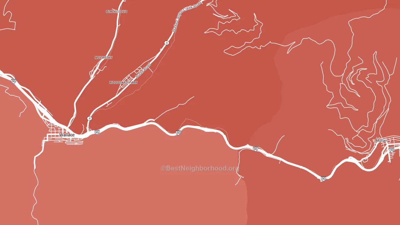 Woodland Park, ID block-group political-lean map