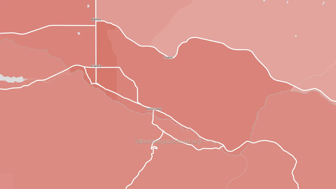 Woodland, UT block-group political-lean map