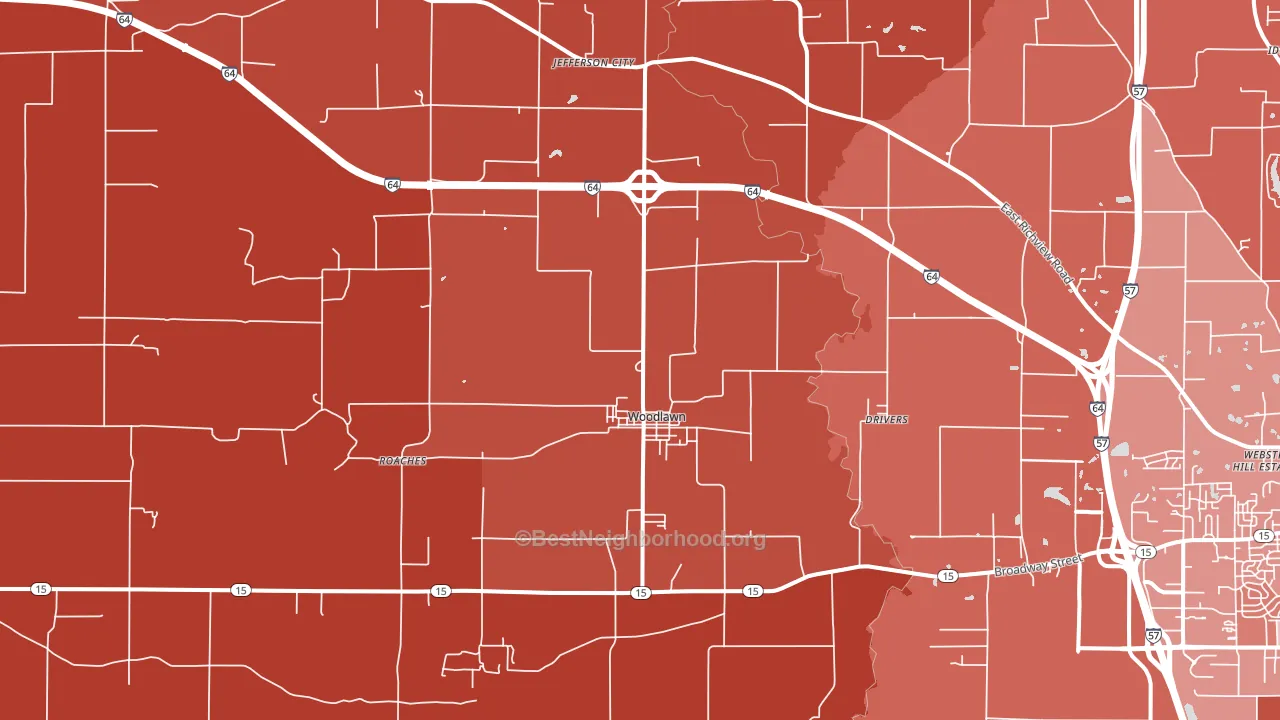 Woodlawn, IL block-group political-lean map