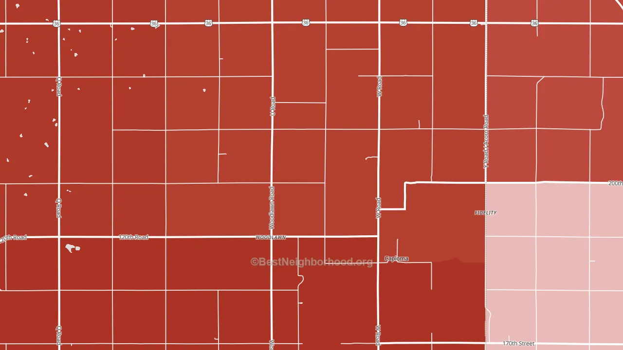 Woodlawn, KS block-group political-lean map