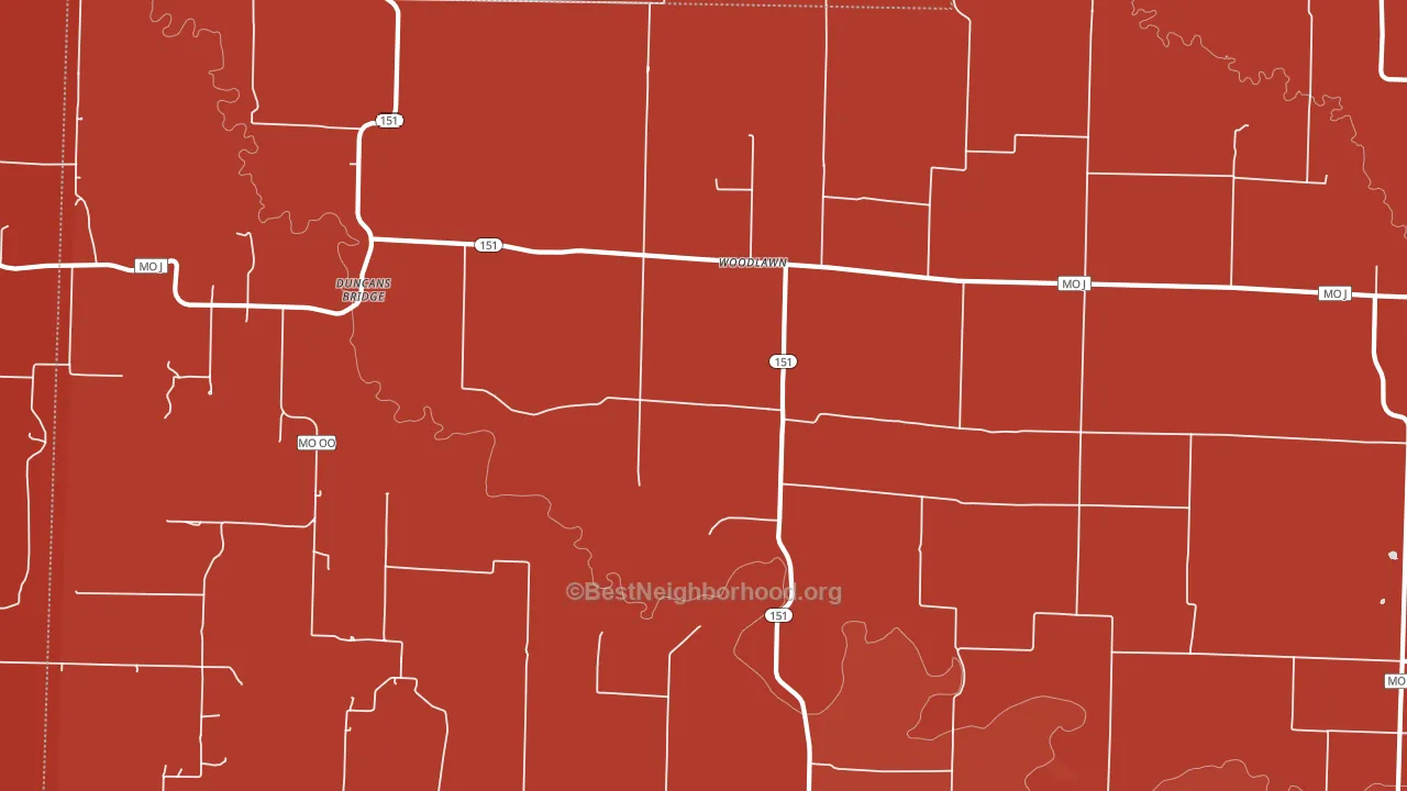 Woodlawn, MO block-group political-lean map