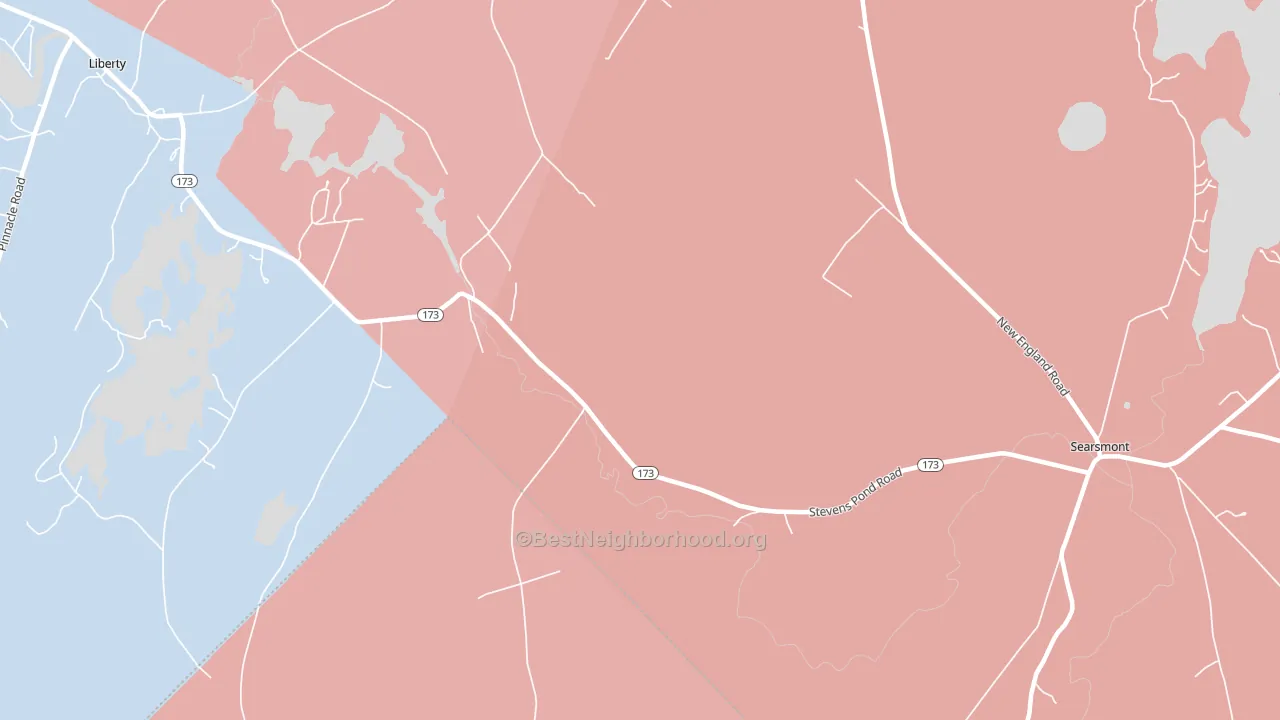 Woodmans Mills, ME block-group political-lean map