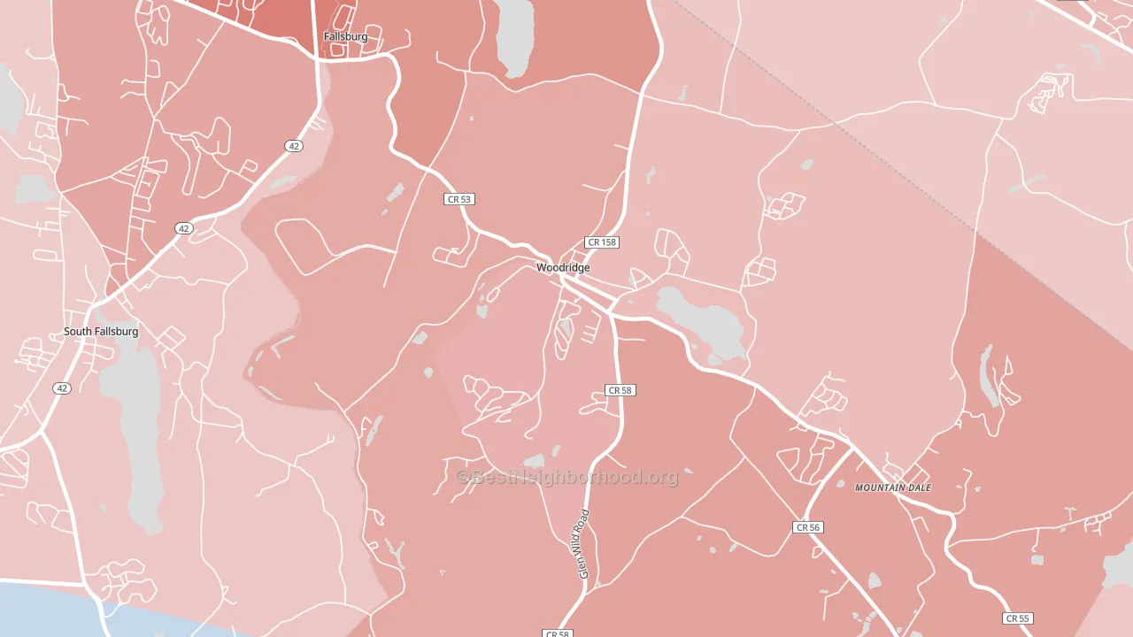 Woodridge, NY block-group political-lean map