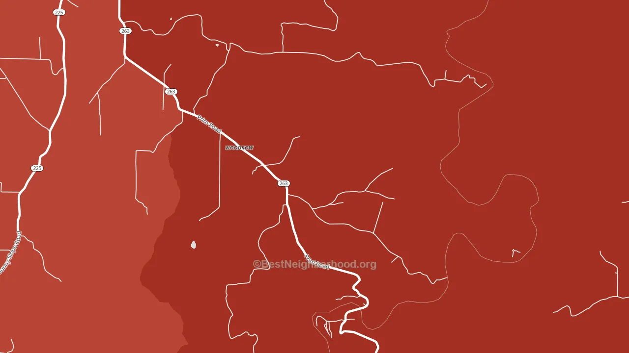 Woodrow, AR block-group political-lean map