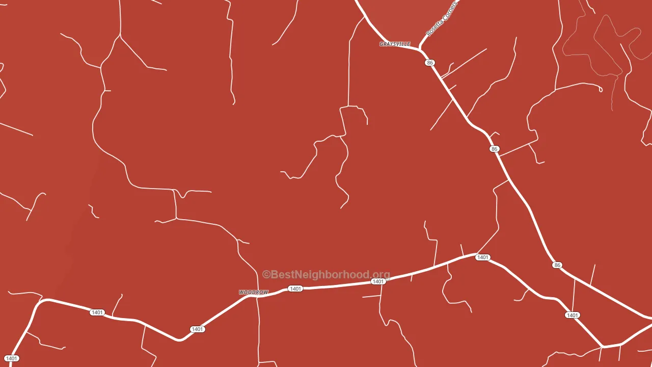 Woodrow, KY block-group political-lean map
