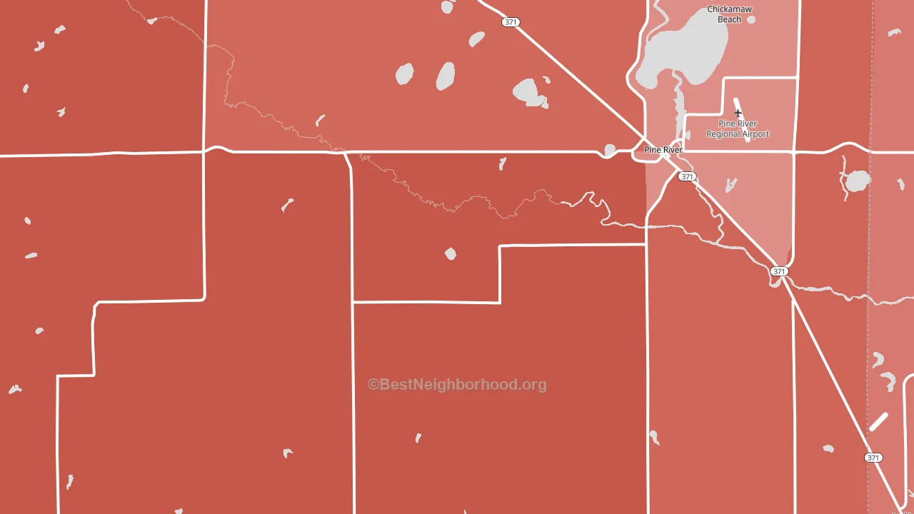 Woodrow, MN block-group political-lean map