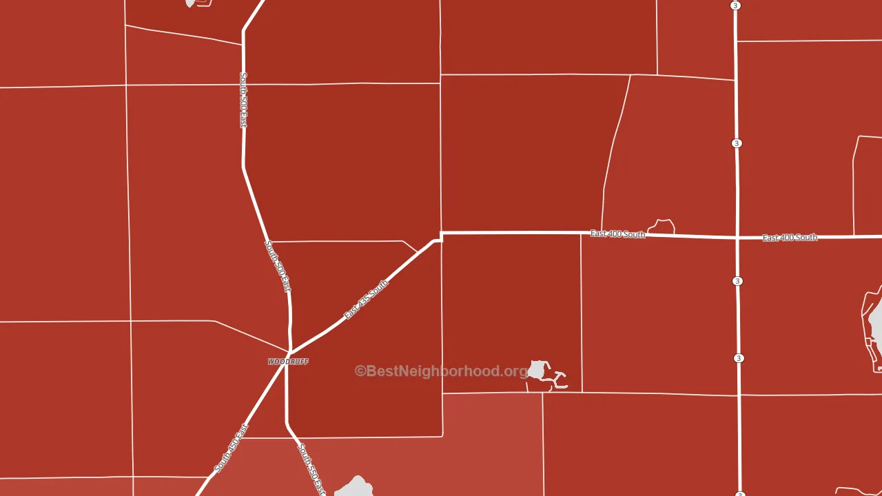 Woodruff, IN block-group political-lean map