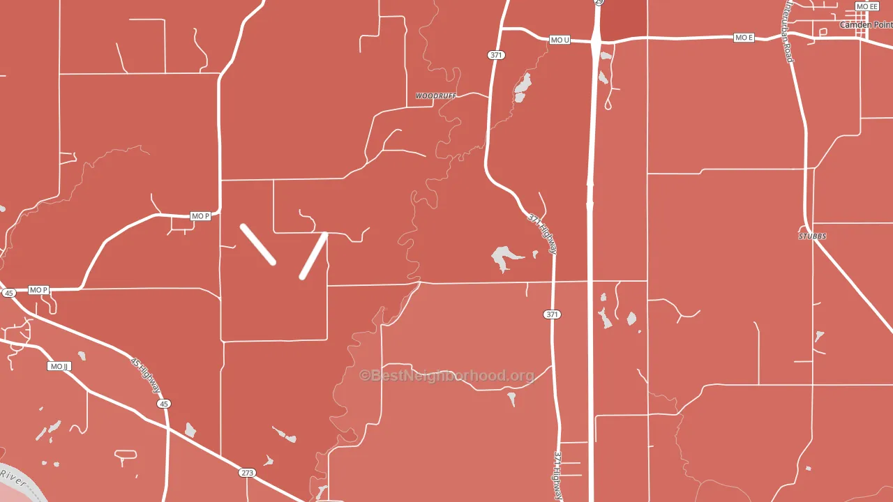 Woodruff, MO block-group political-lean map