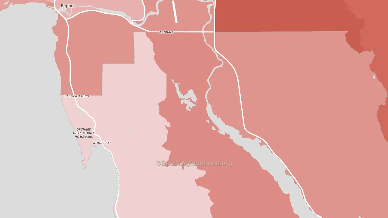 Woods Bay, MT block-group political-lean map