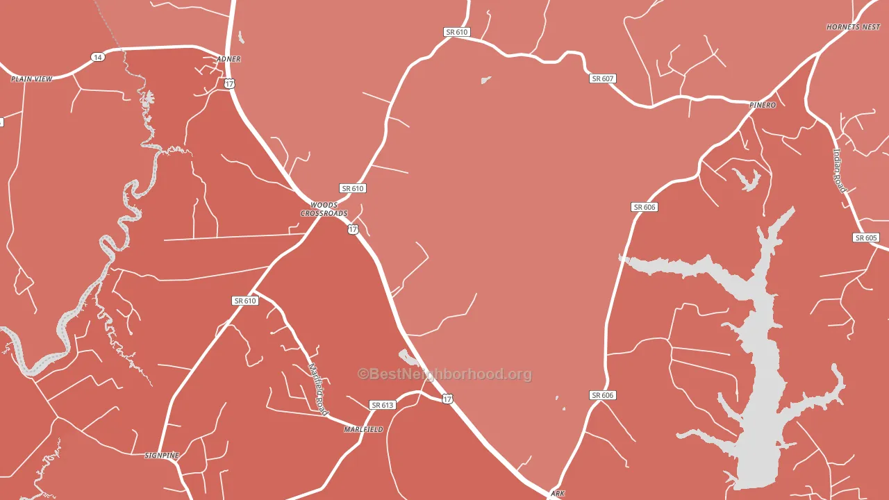 Woods Cross Roads, VA block-group political-lean map