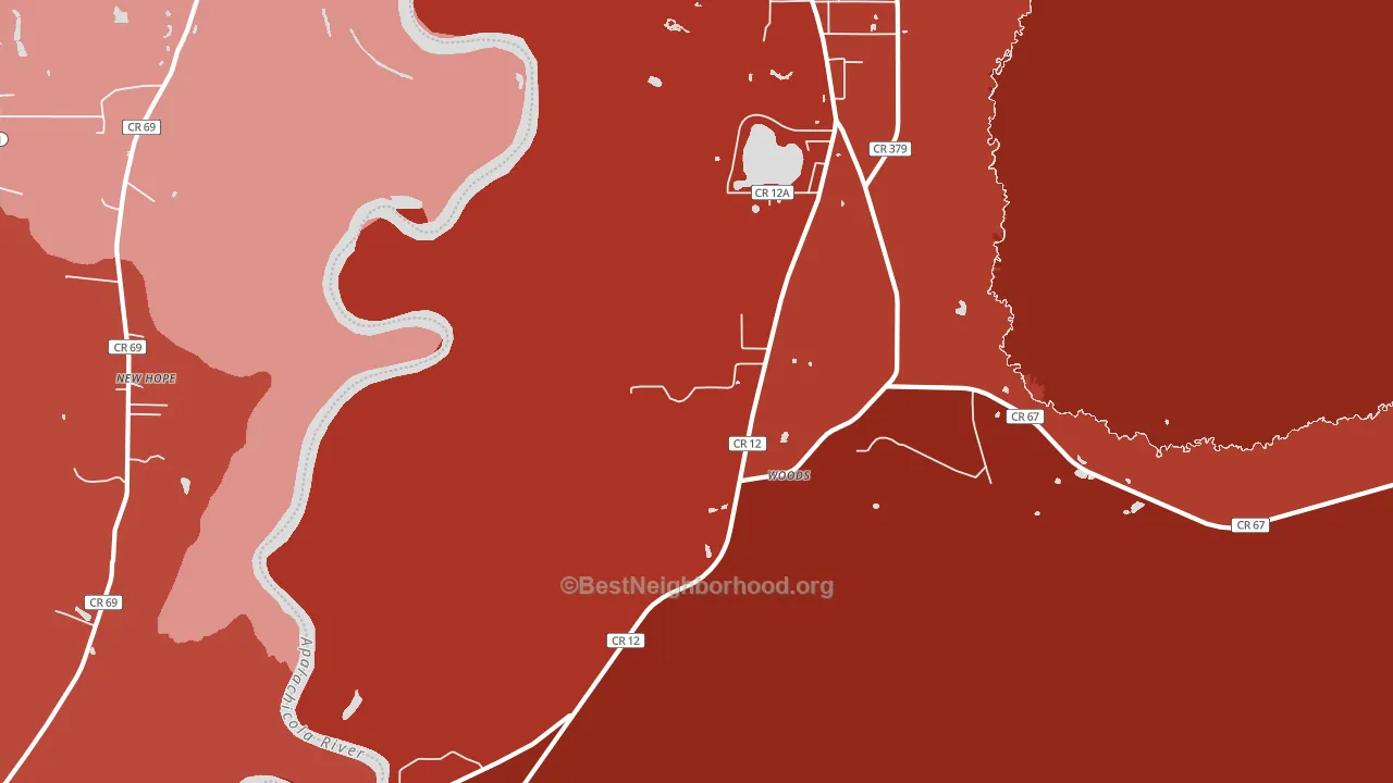 Woods, FL block-group political-lean map