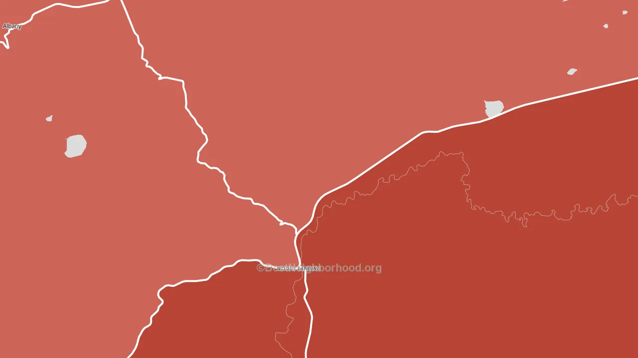 Woods Landing, WY block-group political-lean map