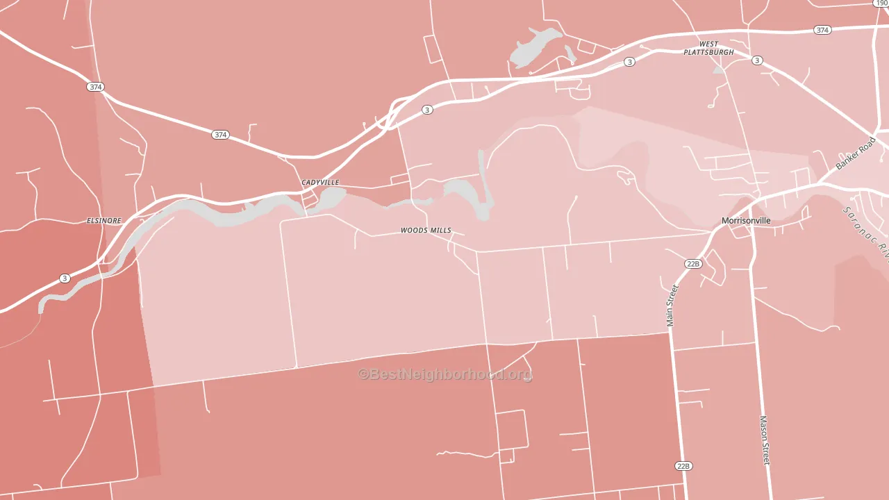 Woods Mills, NY block-group political-lean map