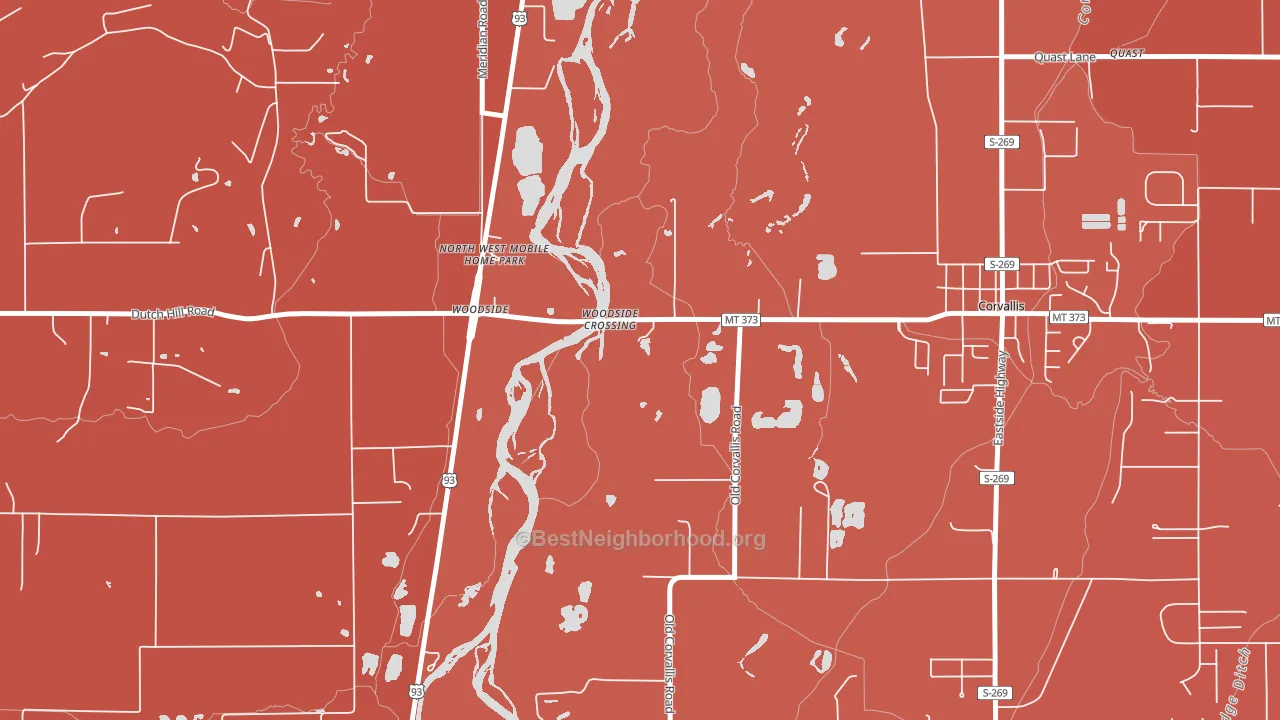 Woodside, MT block-group political-lean map