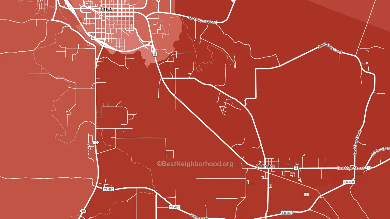Woodside, UT block-group political-lean map