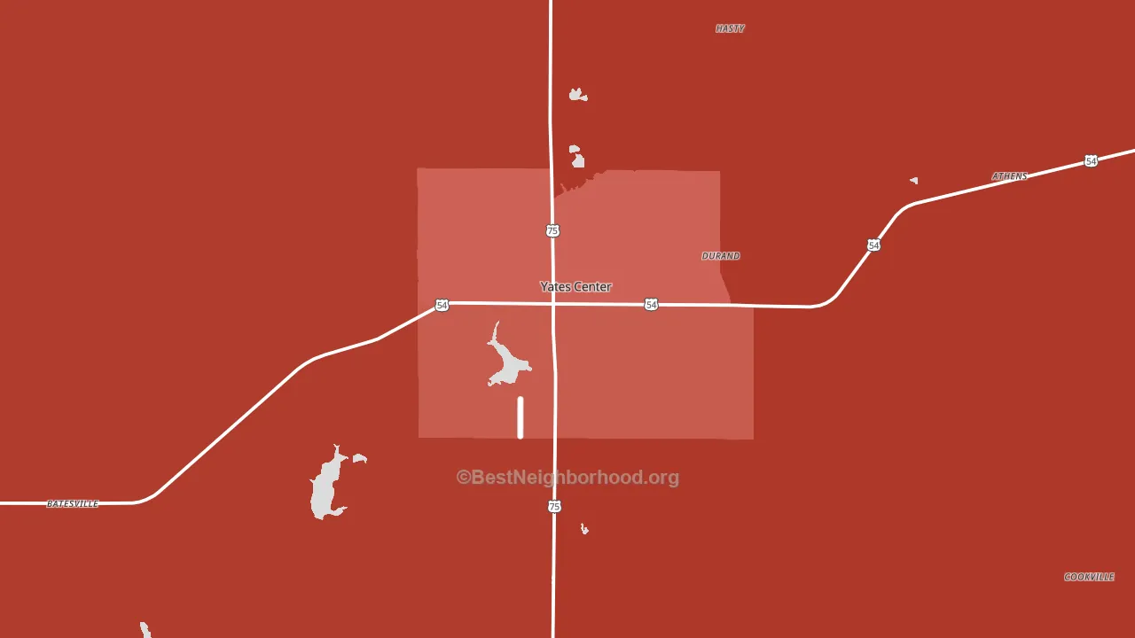 Woodson County, KS block-group political-lean map