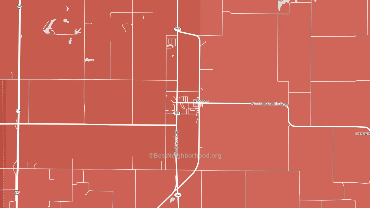 Woodson, IL block-group political-lean map