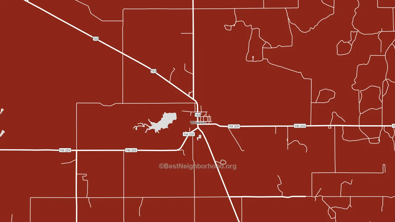 Woodson, TX block-group political-lean map