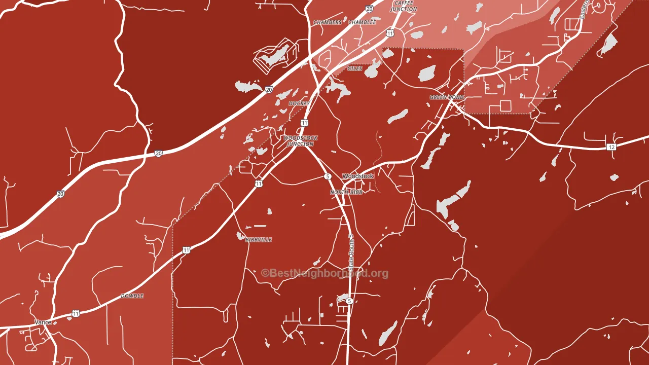 Woodstock, AL block-group political-lean map