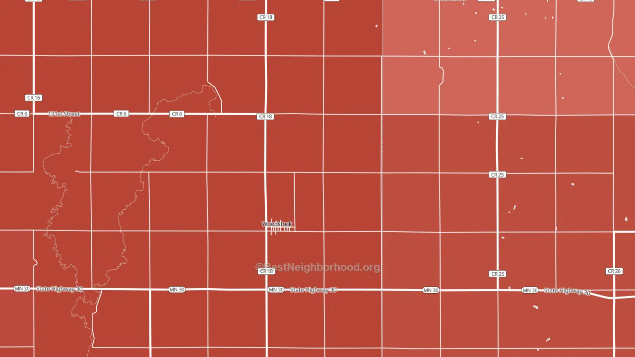Woodstock, MN block-group political-lean map