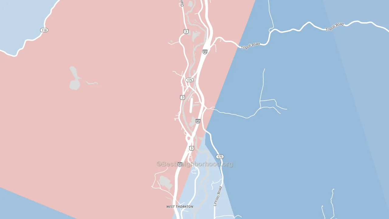 Woodstock, NH block-group political-lean map