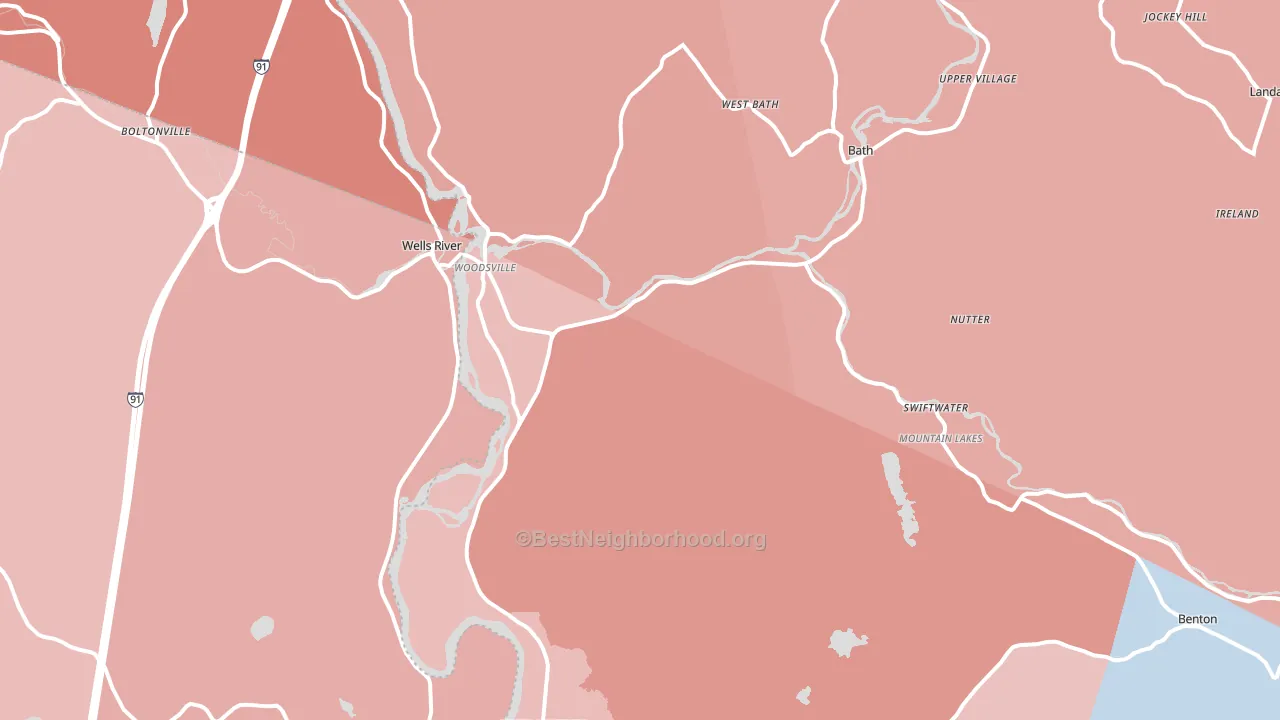 Woodsville, NH block-group political-lean map