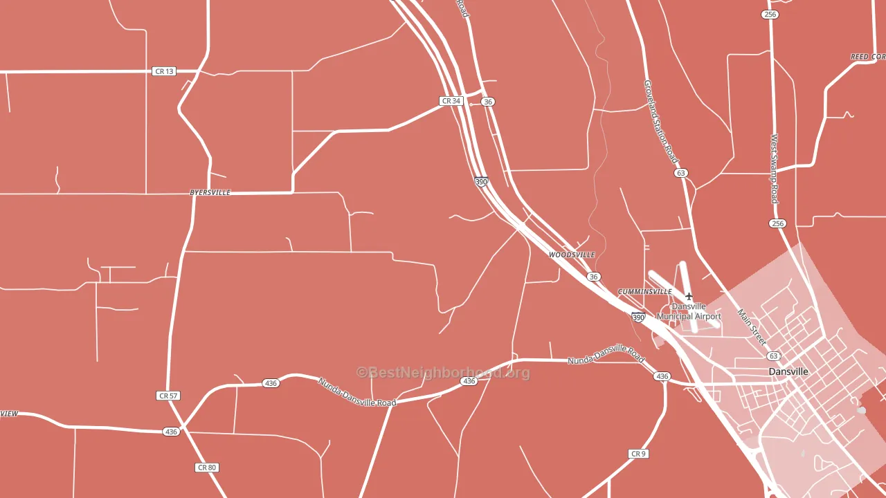 Woodsville, NY block-group political-lean map