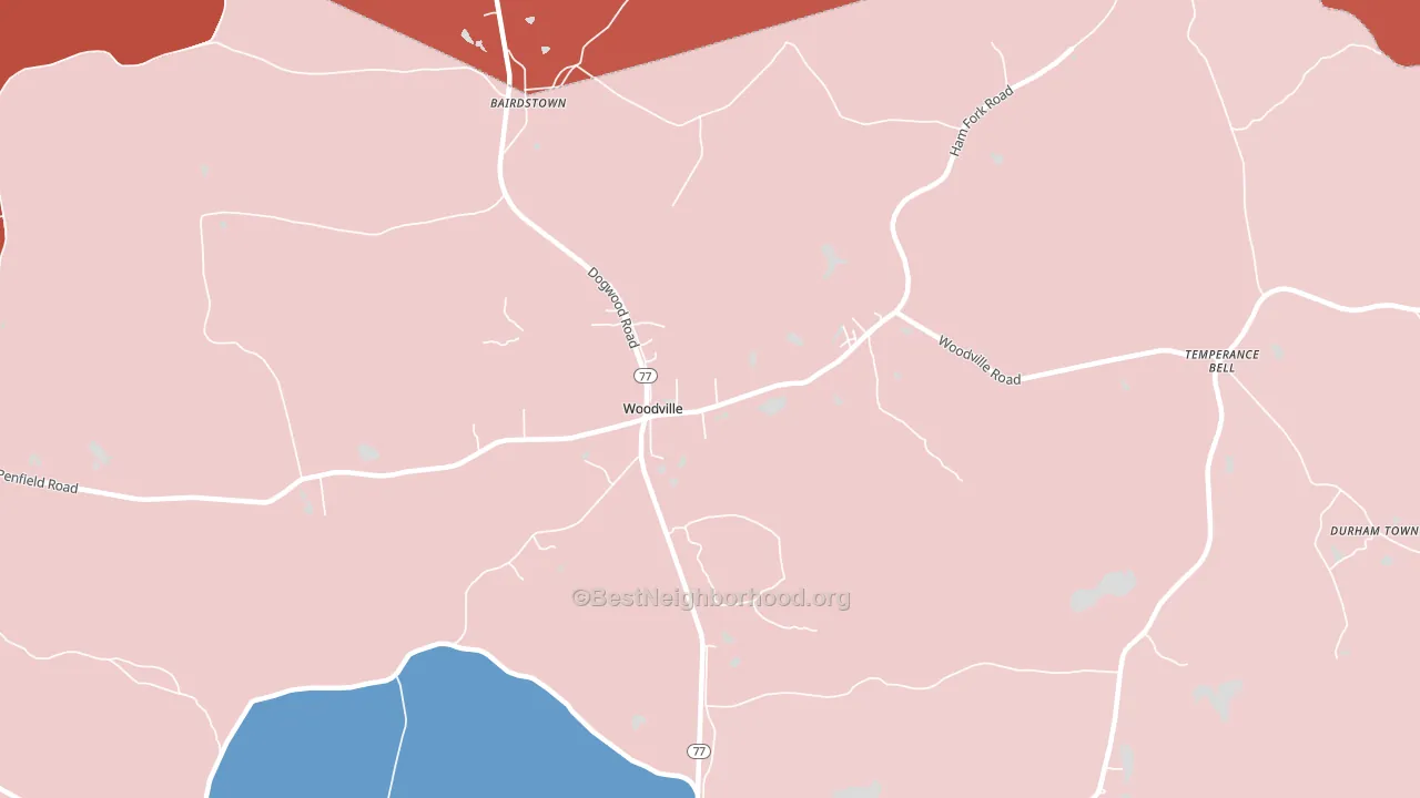 Woodville, GA block-group political-lean map