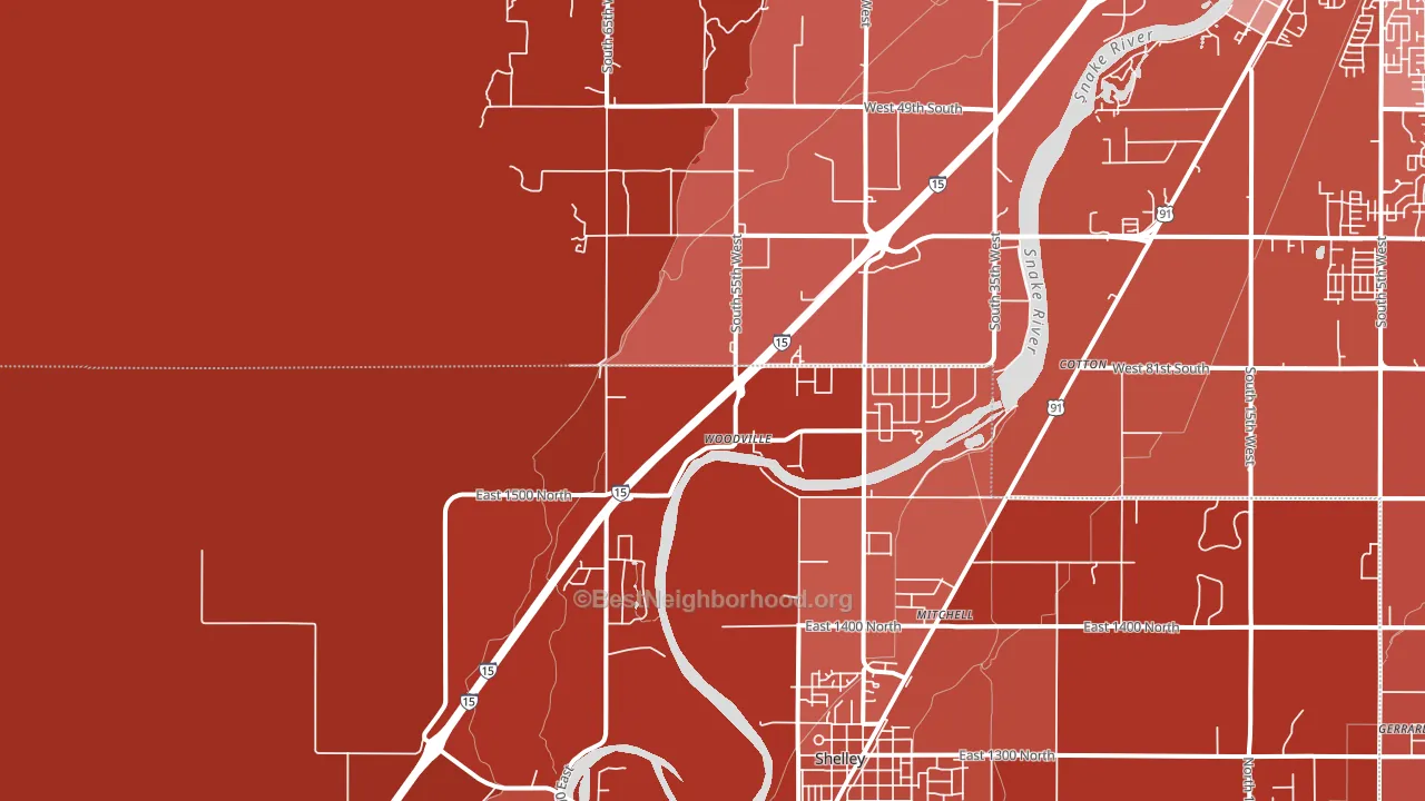 Woodville, ID block-group political-lean map