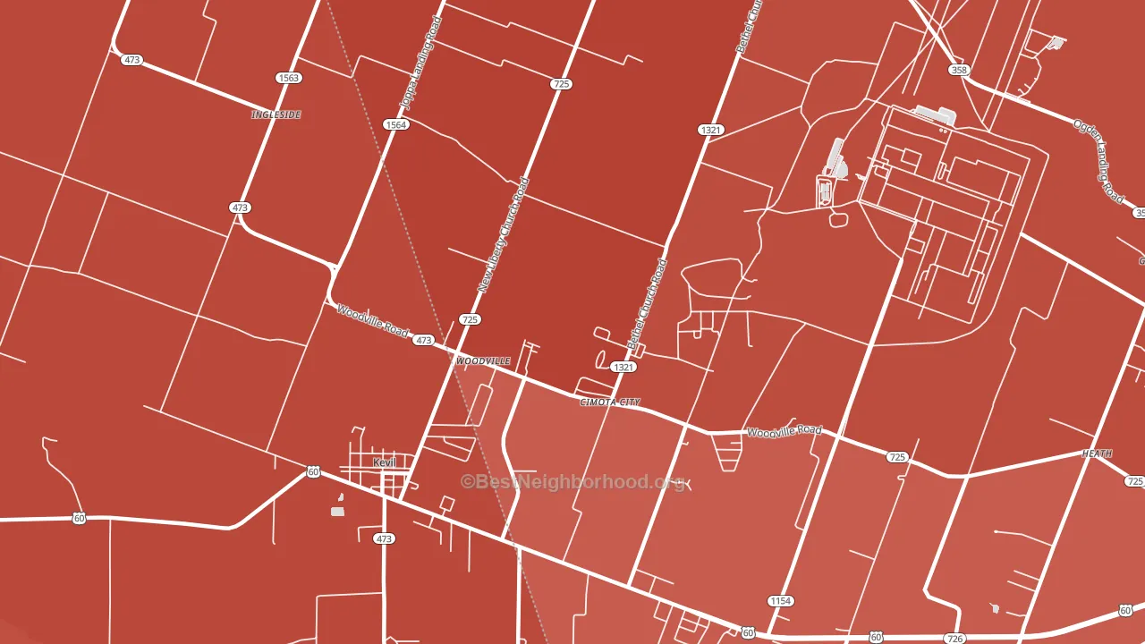 Woodville, KY block-group political-lean map