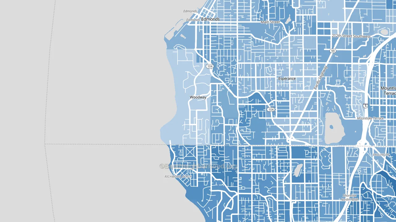 Woodway, WA block-group political-lean map