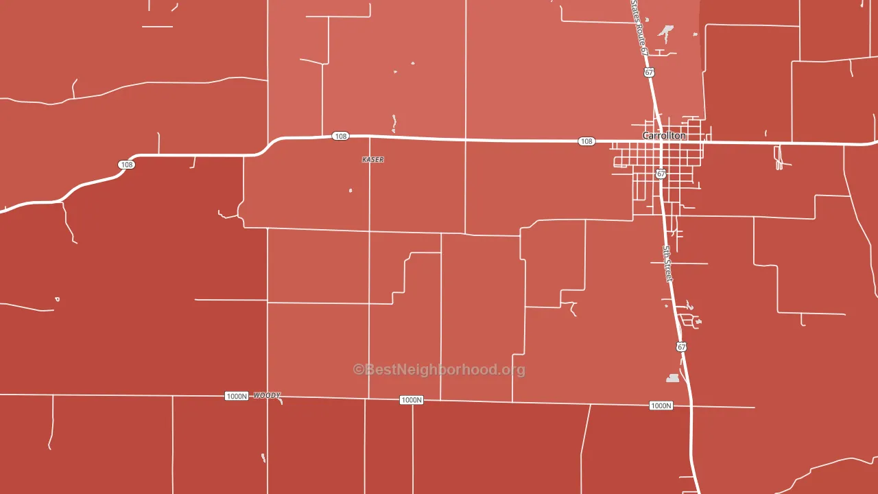 Woody, IL block-group political-lean map