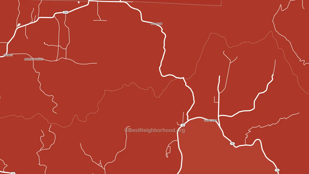 Woolum, AR block-group political-lean map