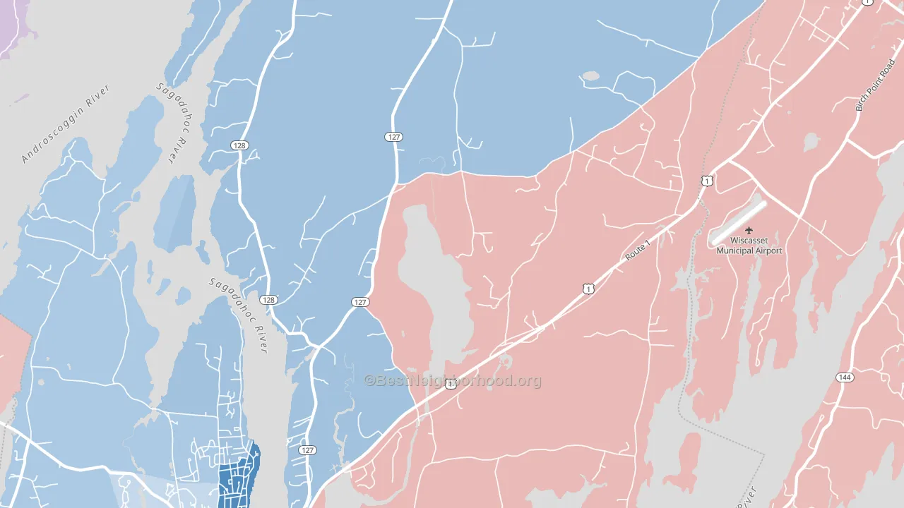Woolwich, ME block-group political-lean map